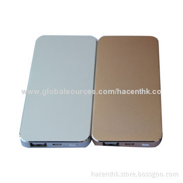 5,000mAh Power Banks, Ultra-thin for iPhone, High-quality Rechargeable Li-ion Battery